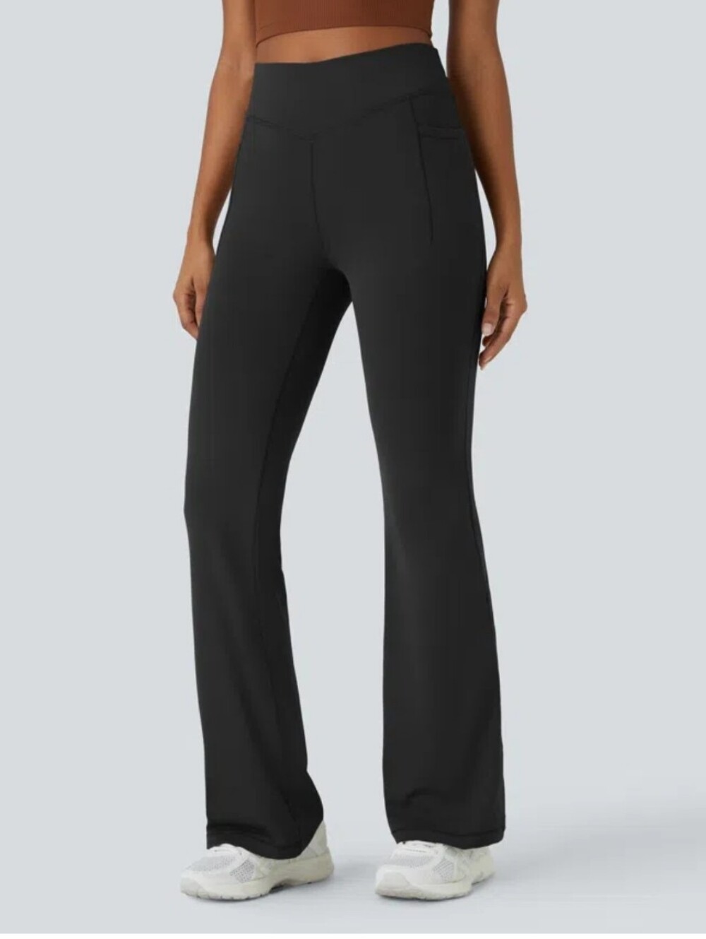 Halara UltraSculpt™ Mid Rise Tummy Control Full Length Flare Leggings